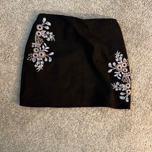 Suede mini skirt - black